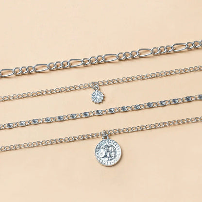 Layered gold coin necklace with delicate chain, chic and durable jewelry gift for women