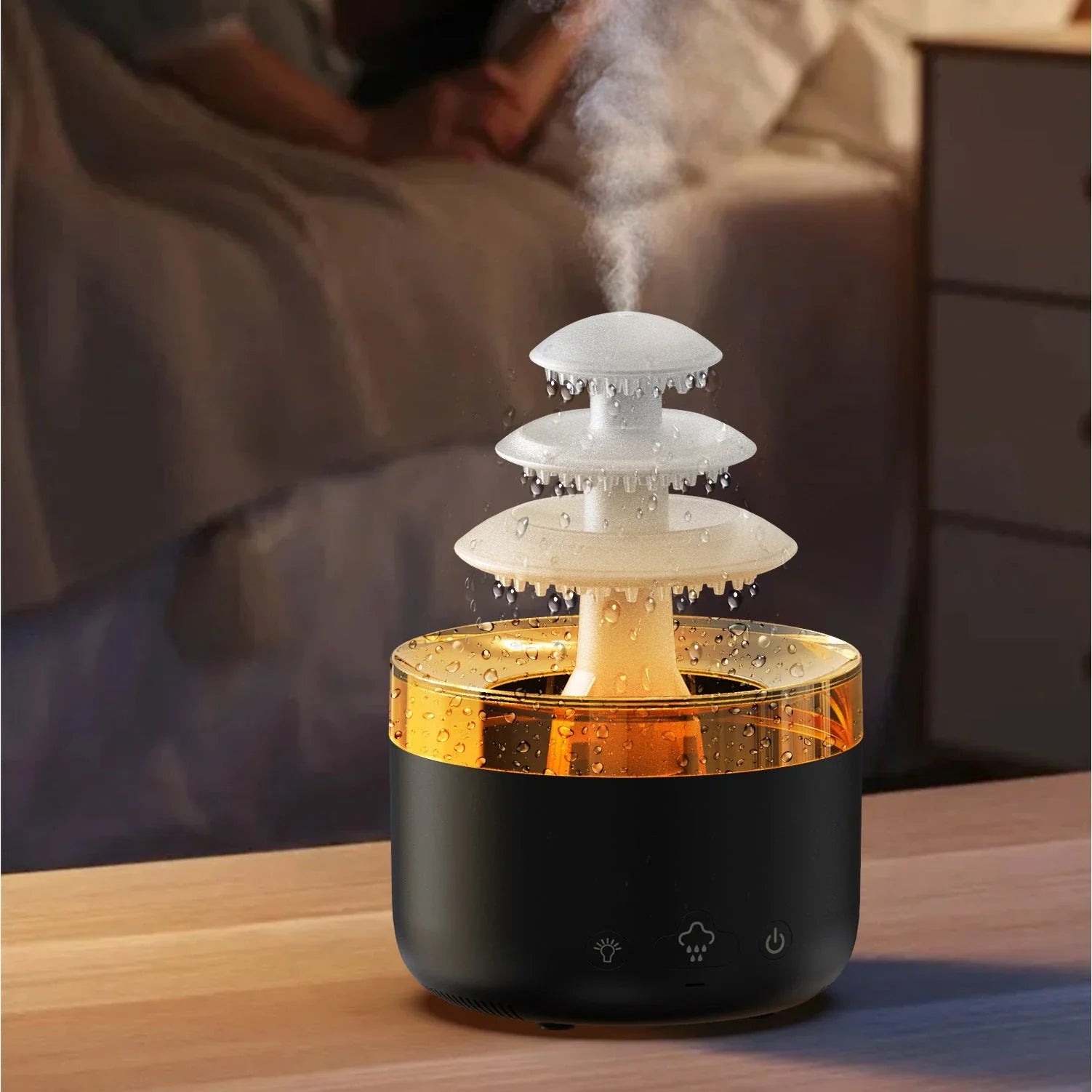 Soothing Cloud Humidifier with Aromatherapy Diffuser, Colorful Lighting, and Whisper-Quiet Operation