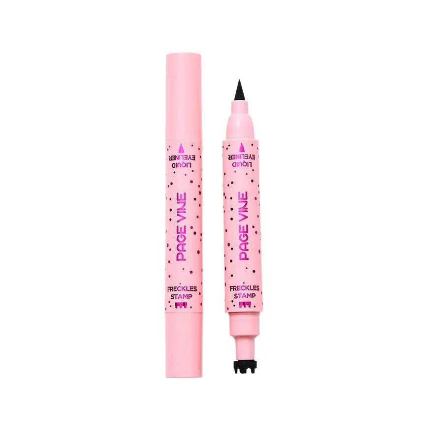 Natural freckle pen and eyeliner with double-headed design and cosmetic brush
