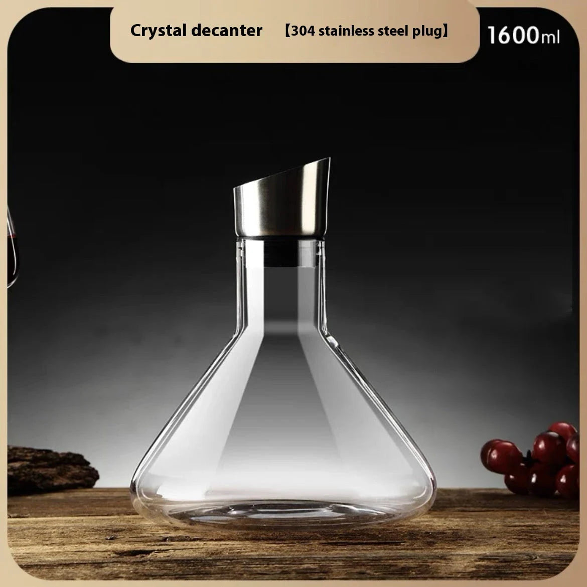 Elegant lead-free crystal glass wine decanter with iceberg-inspired design, enhancing the flavor and aroma of your favorite wines