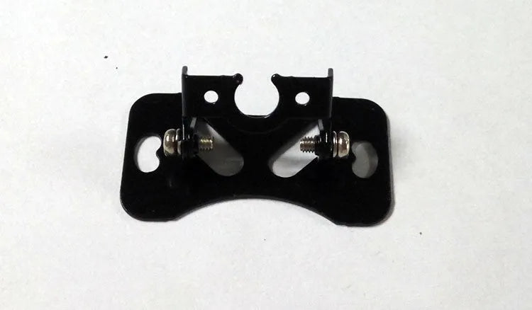 Black universal in-car camera holder with adjustable angle on a metal bracket