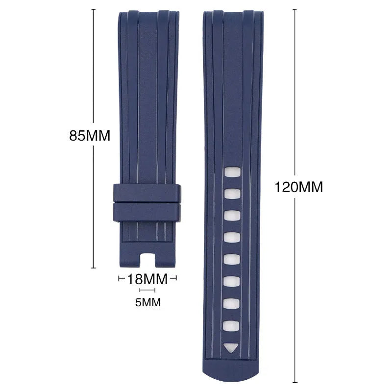 20mm wide genuine leather smartwatch strap in multiple colours with silver buckle.