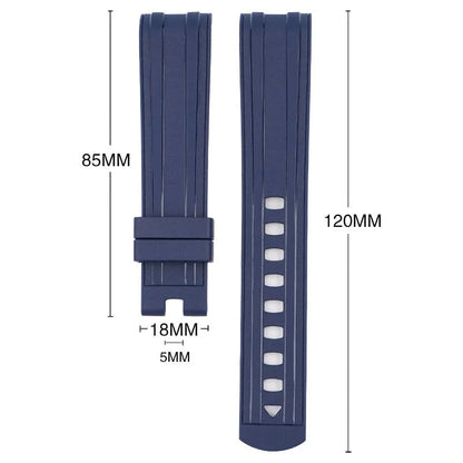 20mm wide genuine leather smartwatch strap in multiple colours with silver buckle.