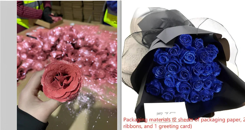 Personalised Valentine's Day preserved bridal bouquet with manual processing in multiple colour options