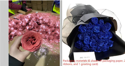 Personalised Valentine's Day preserved bridal bouquet with manual processing in multiple colour options
