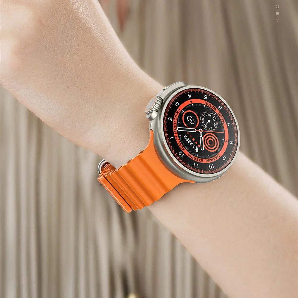 K9 Smartwatch with 1.39-inch round display, wireless charging, Alipay, NFC, and health monitoring features