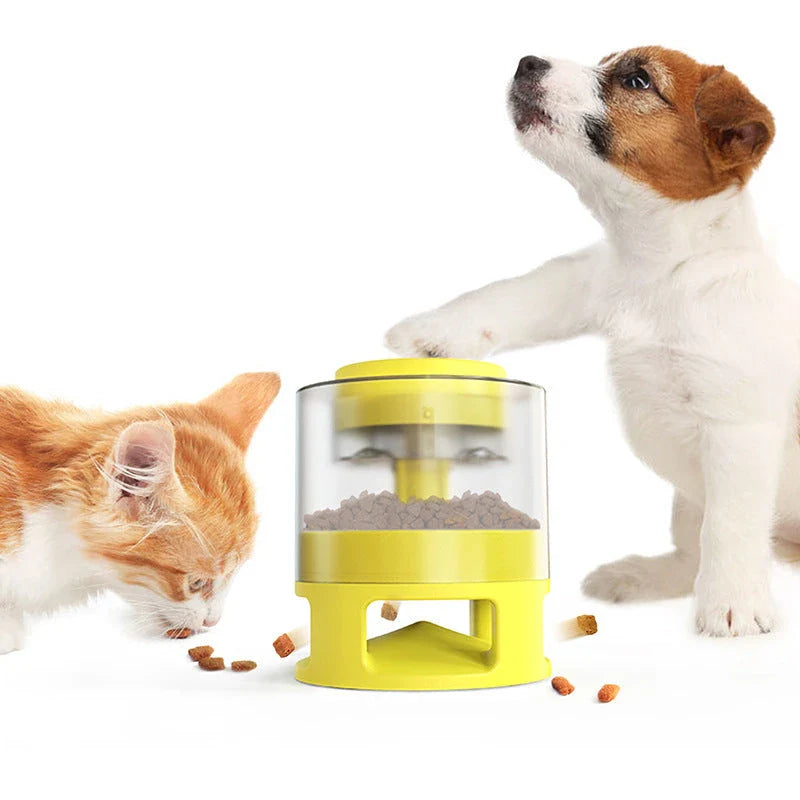 Clever Canine Feeder - Innovative Slow-Paced Mealtime Fun for Pets with Randomized Food Dispenser, Anti-Slip Design, and Suction Cup Stability