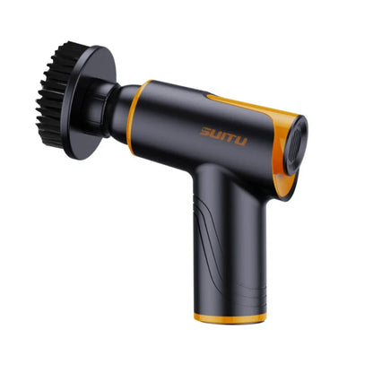 Black cordless car polishing machine with 12cm throwing disc and Type-C charging cable