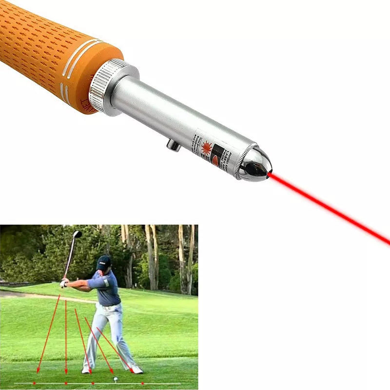 Golf Flat Laser Swing Assistant Trainer with red laser feedback for swing correction