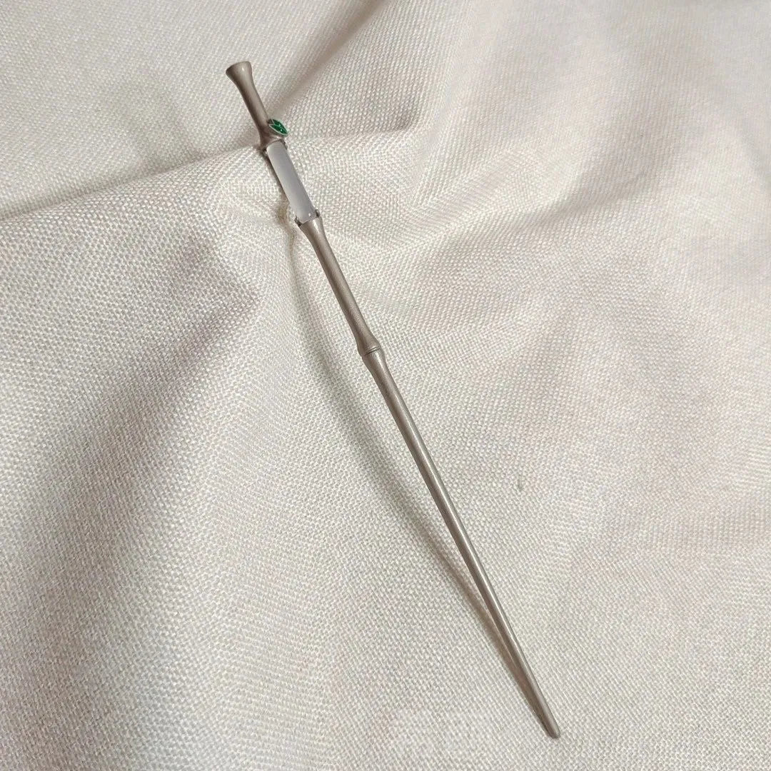 Traditional Chinese bamboo leaf hairpin with electroplated alloy construction style 5365