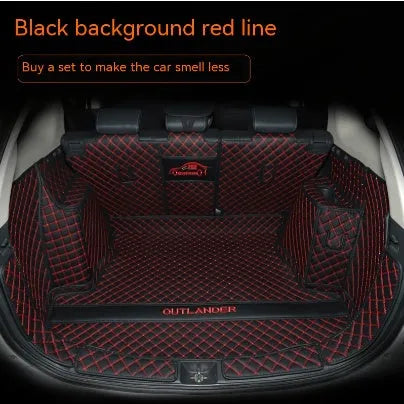 Custom-fitted TPE XPE boot liner with 3D edging for Mitsubishi Outlander SUV.