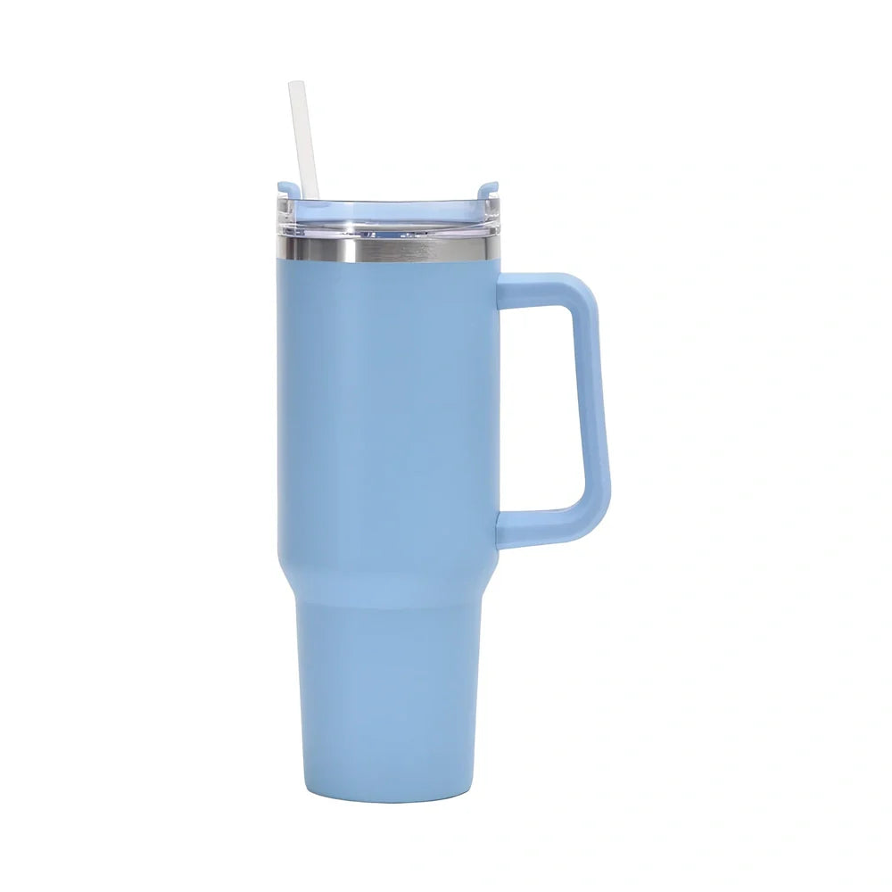 304 stainless steel vacuum cup with double-wall insulation showing 40oz capacity and 26cm height dimensions