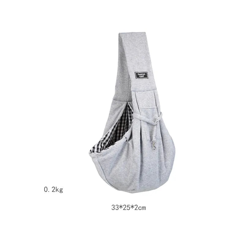 Cat messenger bag in folded and unfolded positions showing large capacity interior and breathable fabric construction
