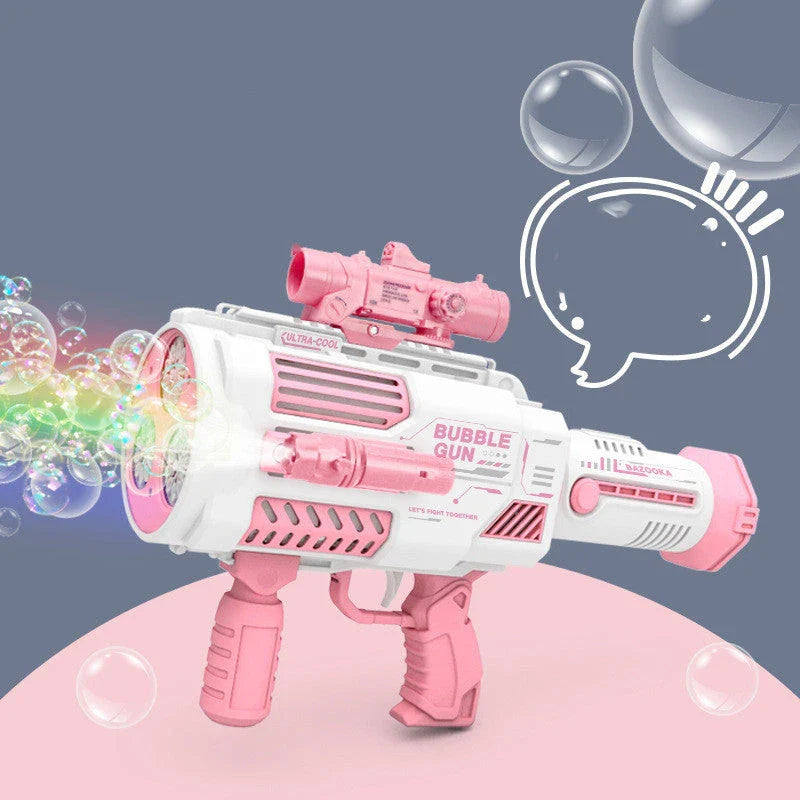 Automated Bubble Blaster toy with multiple color options and USB charging