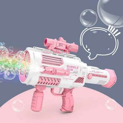 Automated Bubble Blaster toy with multiple color options and USB charging
