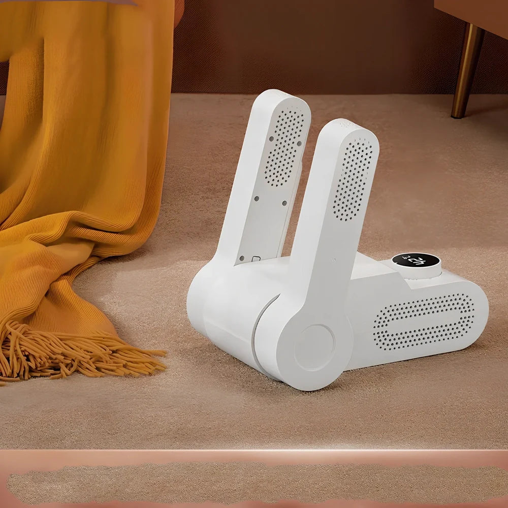 Household shoe dryer with telescopic design showing UK plug and 1.3m cord for footwear drying