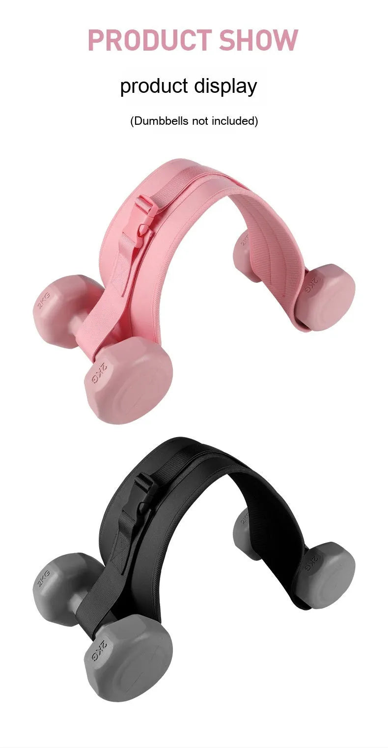 Black or pink weight-bearing hip bridge auxiliary strap fitness belt for lumbar support during dumbbell exercises