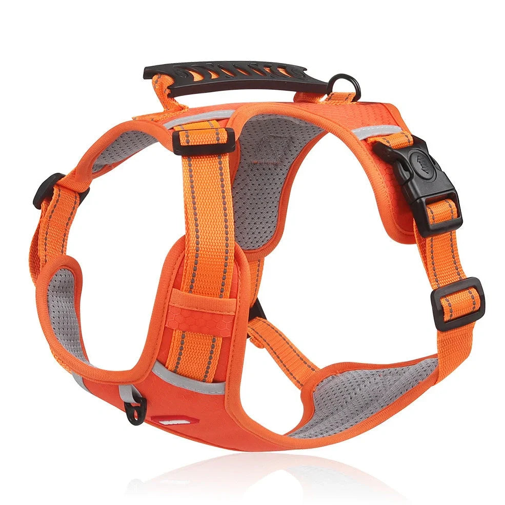 Reflective pet chest strap in multiple colours with adjustable design for night walk safety