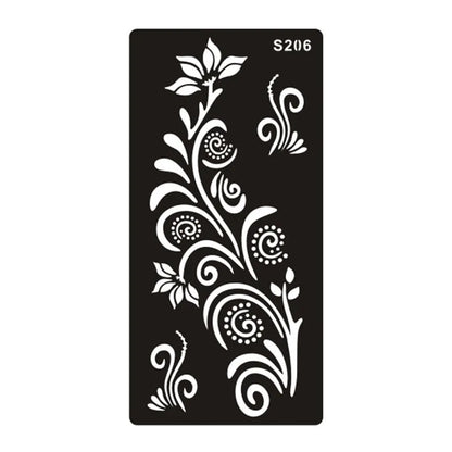 Hollow geometric tattoo template sticker on water transfer paper, Southeast Asian style design.