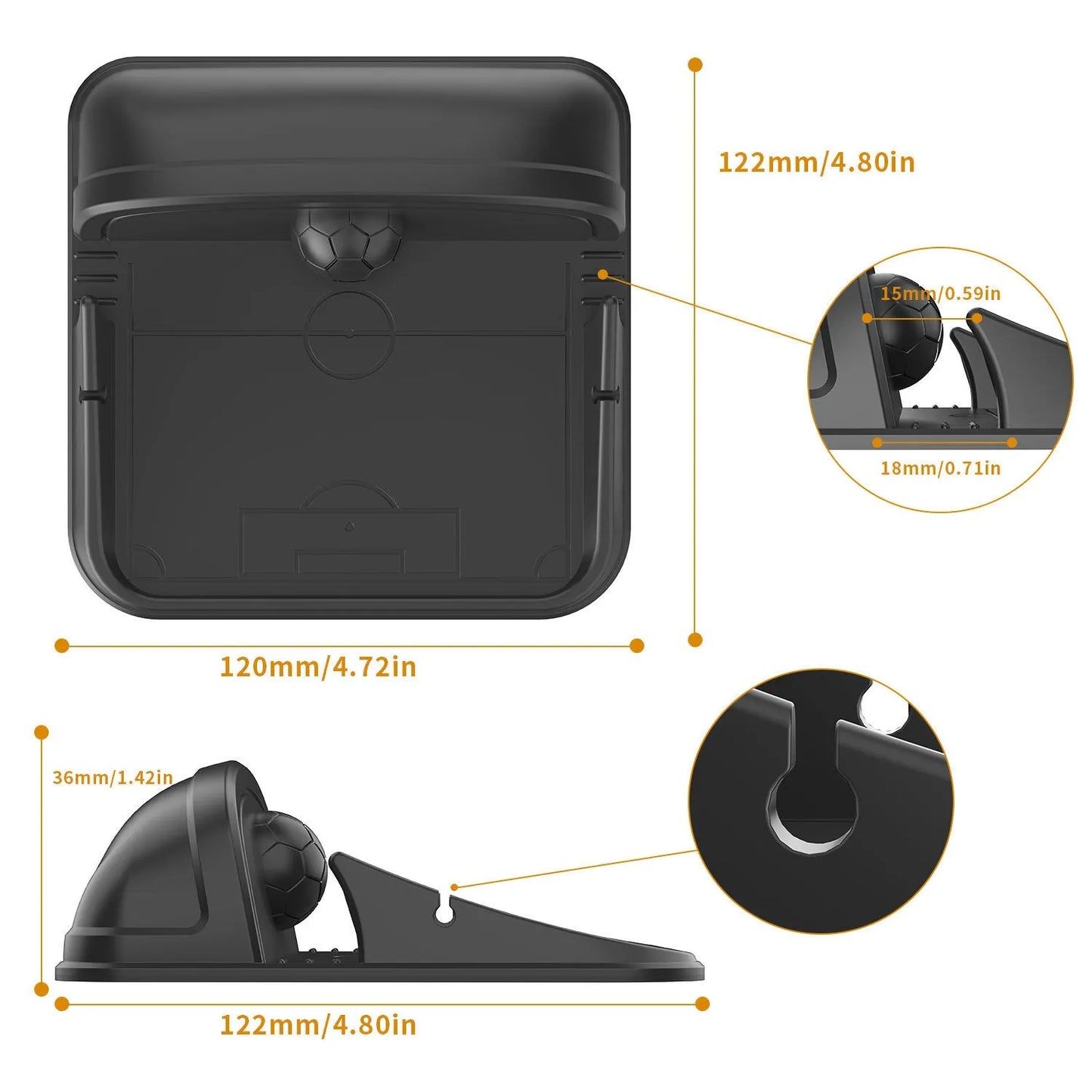 Silicone automobile phone holder with adhesive dashboard mount in X5 colour