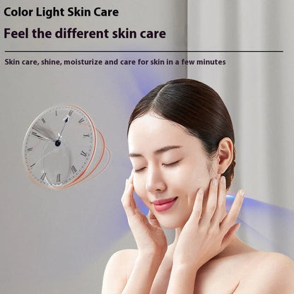 Pearl white skincare device with infrared and colour light functions, 15cm length