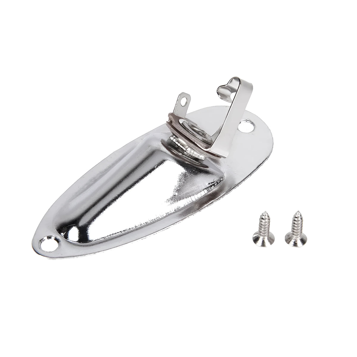 Electric guitar ST boat socket output jack in black or silver alloy construction