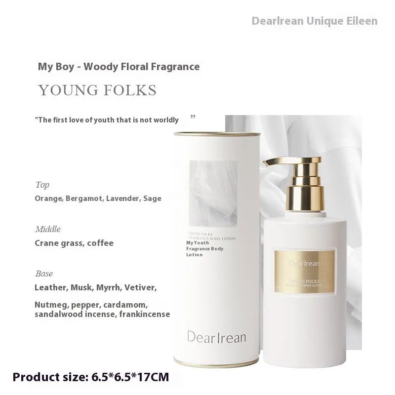 White 250ml body lotion bottle gift set with five fragrance options for dry skin.