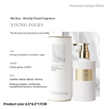 White 250ml body lotion bottle gift set with five fragrance options for dry skin.