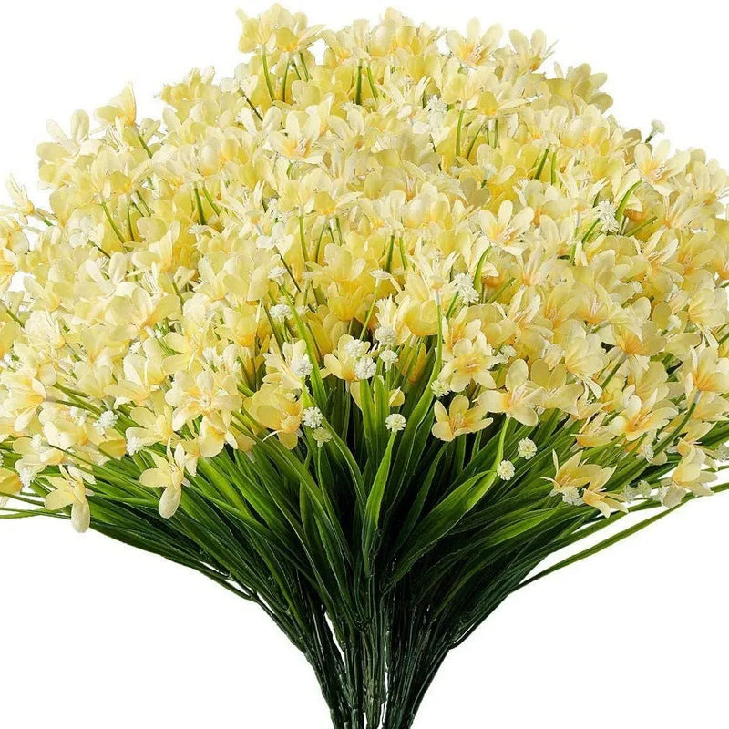 Starry Sky Plastic Green Plant Artificial Decorative Plant 37cm Height Wedding Event Photography Prop Home Interior Decoration in Six Colours White Champagne Light Blue Light Pink Rose Red Light Purple