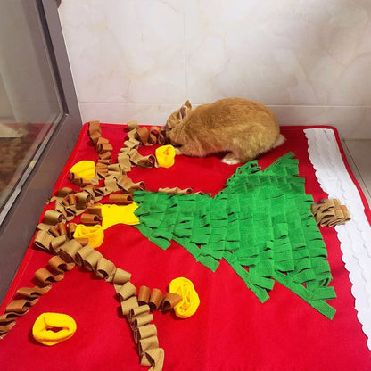 Christmas tree pattern washable dog snuffle mat for stress relief and slow feeding