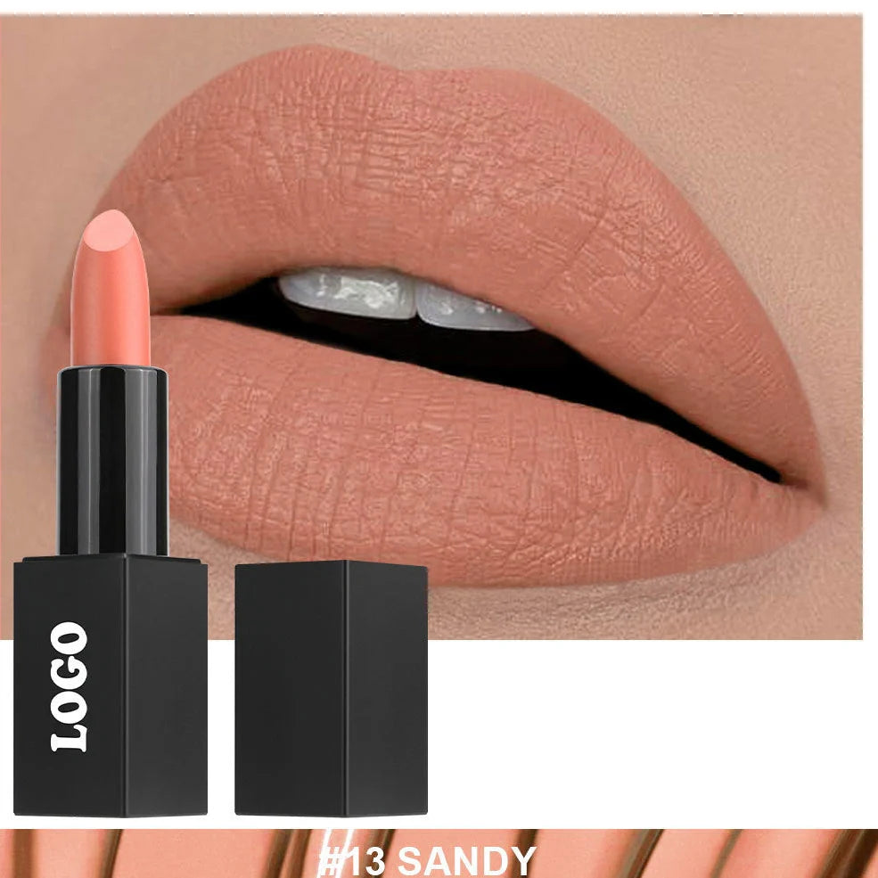 Beauty Does Not Fade waterproof matte lipstick in standard case with anti-discoloration technology