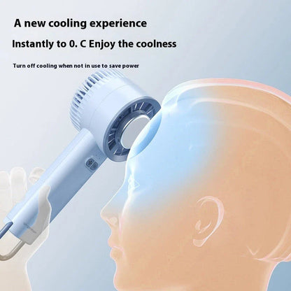 Powerful handheld turbo fan with ice-cooling technology for portable, refreshing airflow anytime