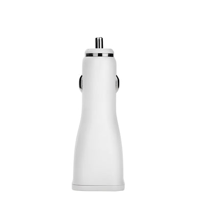 White single-port QC2.0 USB car fast charger for vehicles with safety protections.