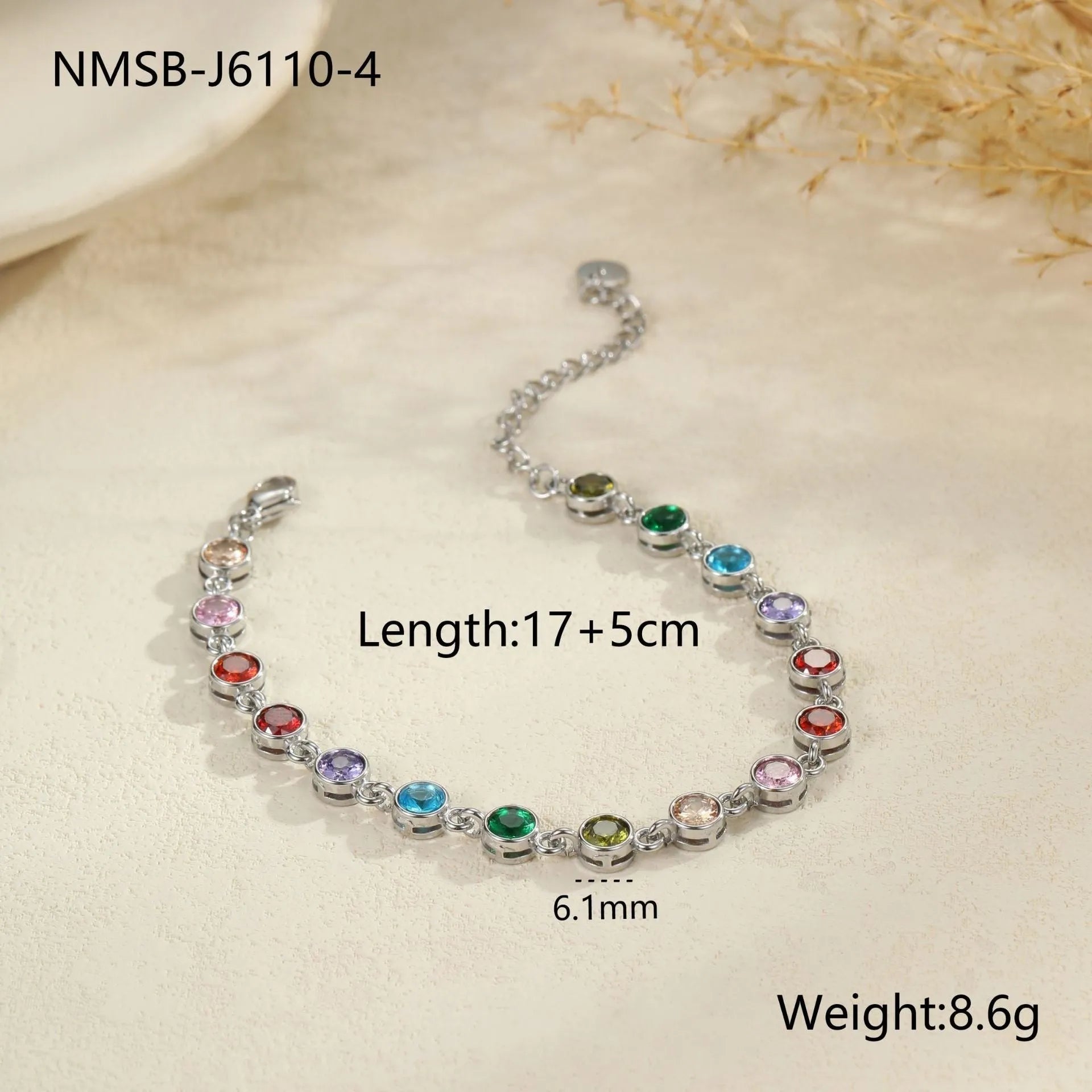 Women's stainless steel bracelet with 18K gold electroplating in heart, circle, and square geometric styles