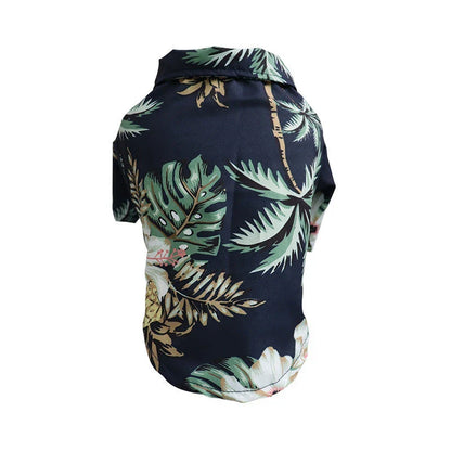 Breathable Hawaiian-style pet shirt for dogs and cats in various tropical colors and patterns