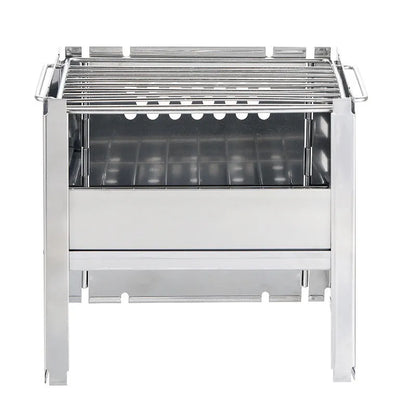 Portable stainless steel camping barbecue grill with removable SUS201 grill for 3-5 people