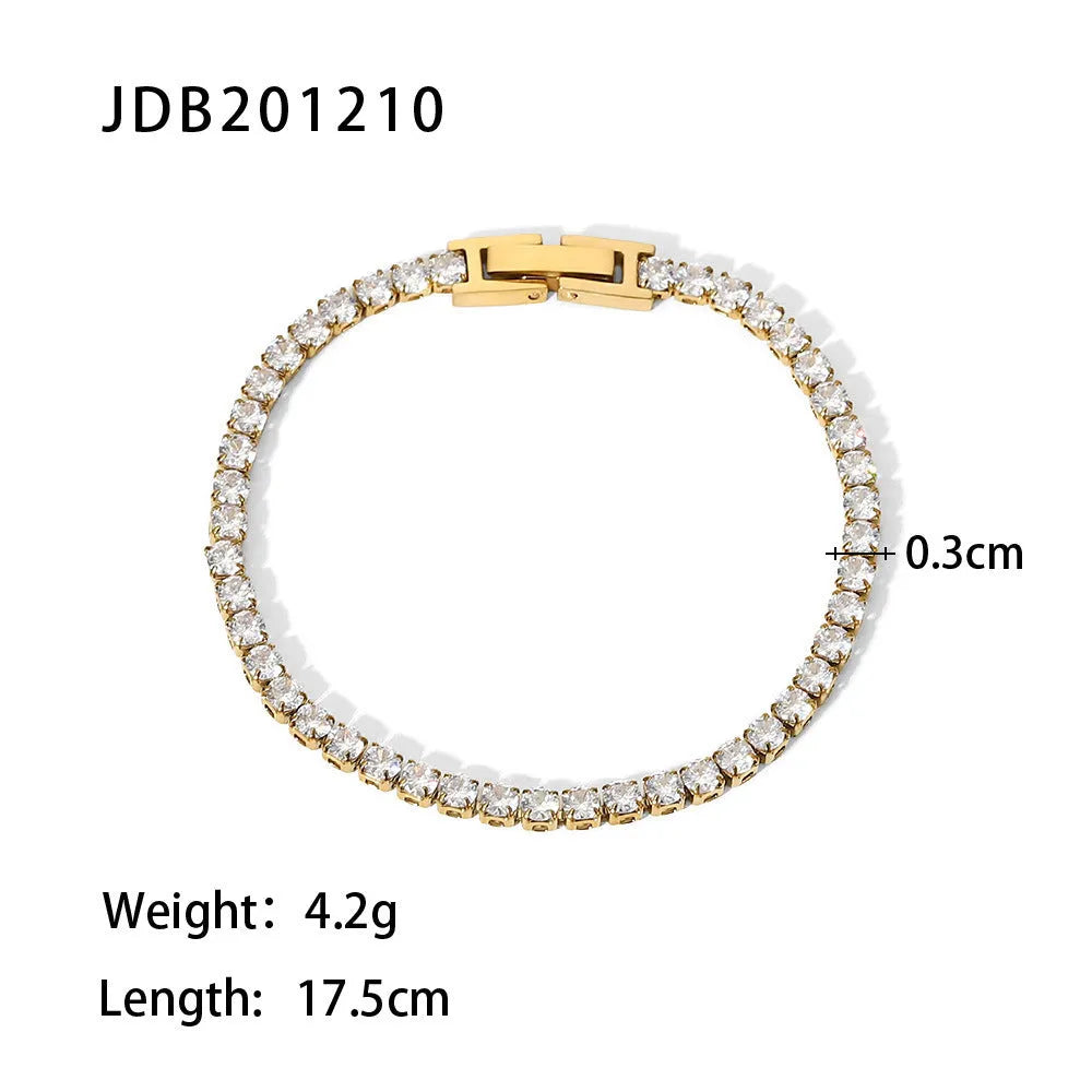 Women's stainless steel bracelet with electroplated finish in European and American style