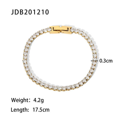 Women's stainless steel bracelet with electroplated finish in European and American style