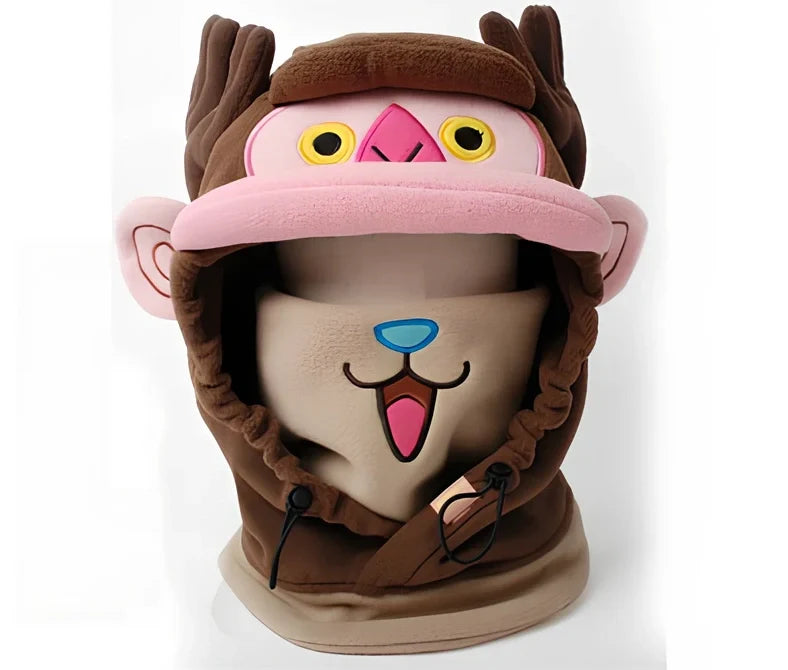 Ski helmet cover with cartoon animal designs including brown bear and white bear patterns for winter sports
