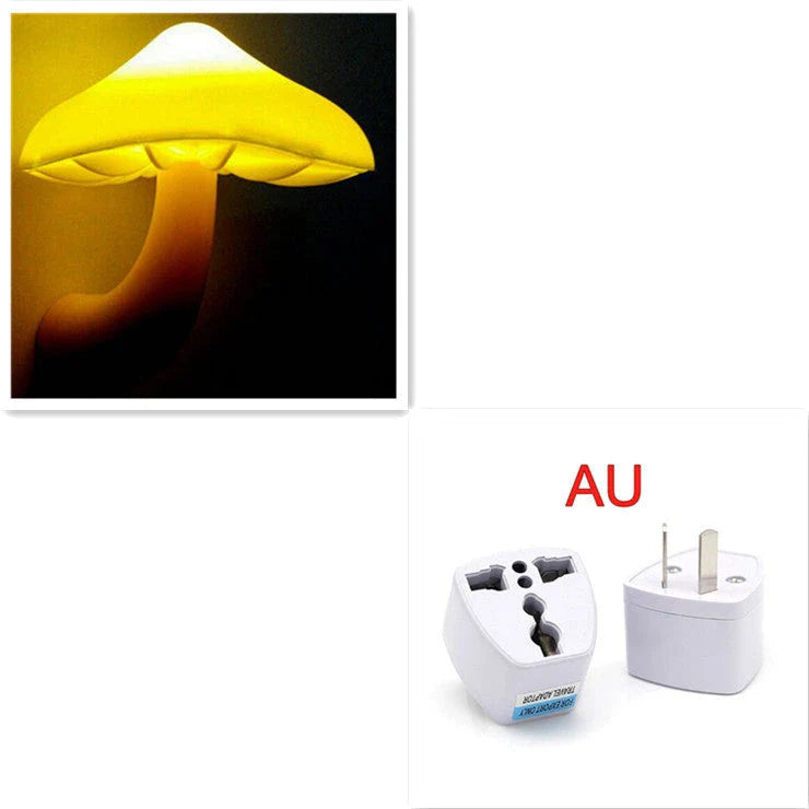Dimmable mushroom-shaped LED night light with sensor - provides warm white glow for bedroom, nursery, and home decor