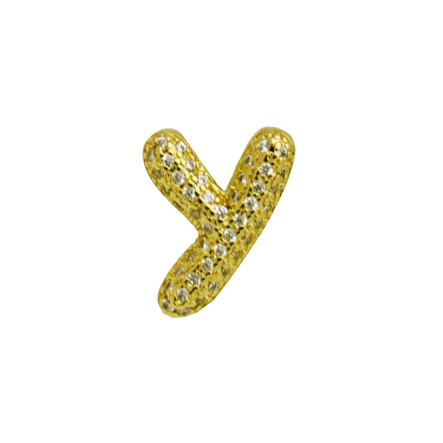 Retro copper bracelet with a letter 'A' charm featuring micro inlaid zircon, shown in a gold finish.
