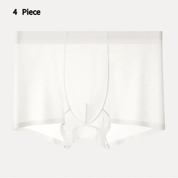 Ice silk seamless boxer briefs in a solid colour on a white background