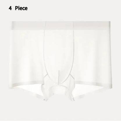 Ice silk seamless boxer briefs in a solid colour on a white background