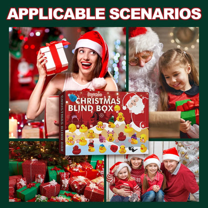 24 Days Countdown Christmas Advent Calendar Set with Funny Yellow Rubber Ducks for Kids