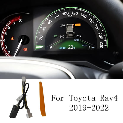 Black Toyota tyre pressure monitoring display module with power cord for no-broken-wire installation