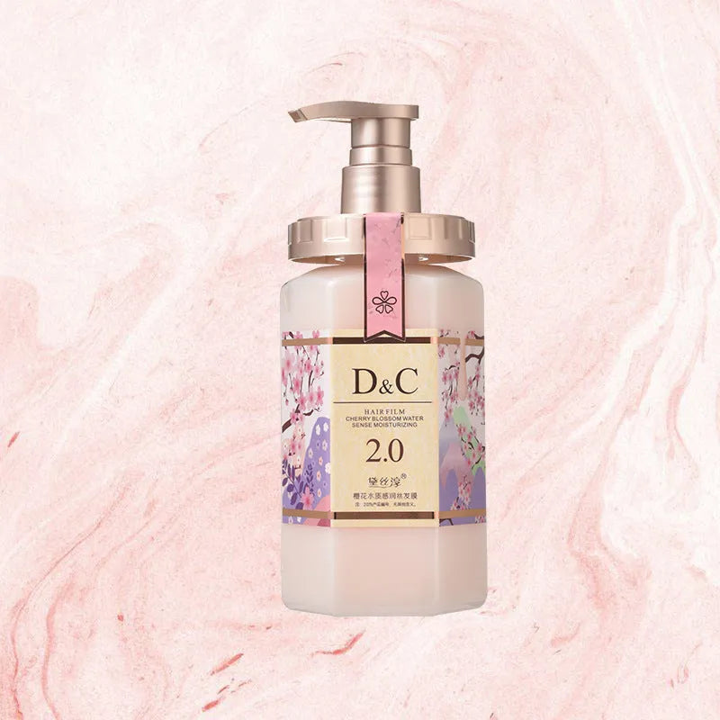 Cherry blossom shampoo, hair mask, and shower gel wash suite set with 500ml bottle.