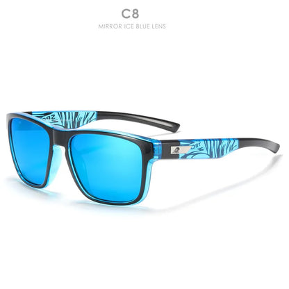 Men's polarised sunglasses with TAC lenses and PC frame in a selection of colours for outdoor use.