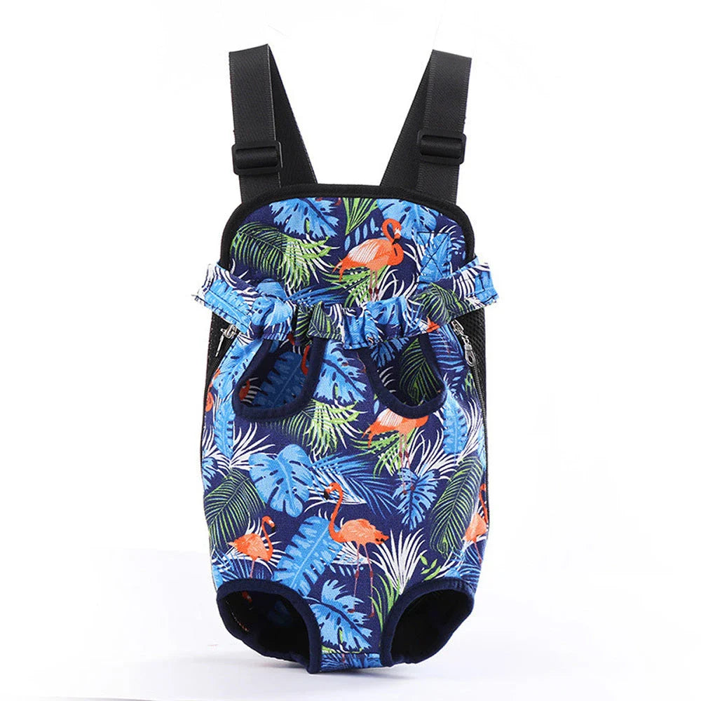 Versatile pet carrier backpack made of breathable mesh material for dogs in various sizes and colors