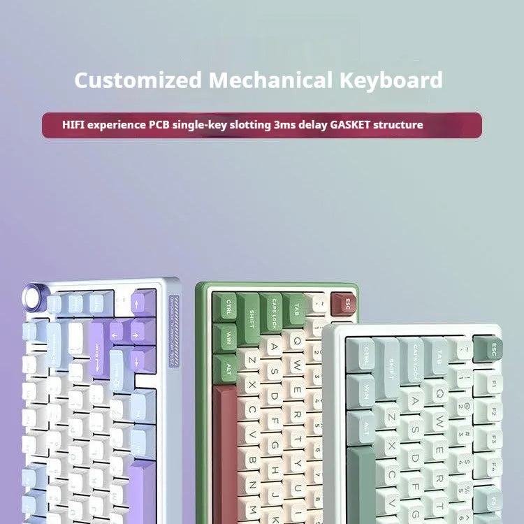 Wireless mechanical keyboard with RGB backlighting and hot-swappable key switches.