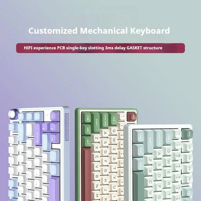 Wireless mechanical keyboard with RGB backlighting and hot-swappable key switches.